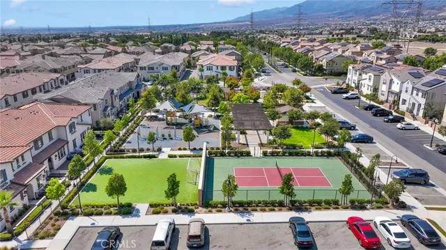 an aerial view of a city with lots of residential buildings