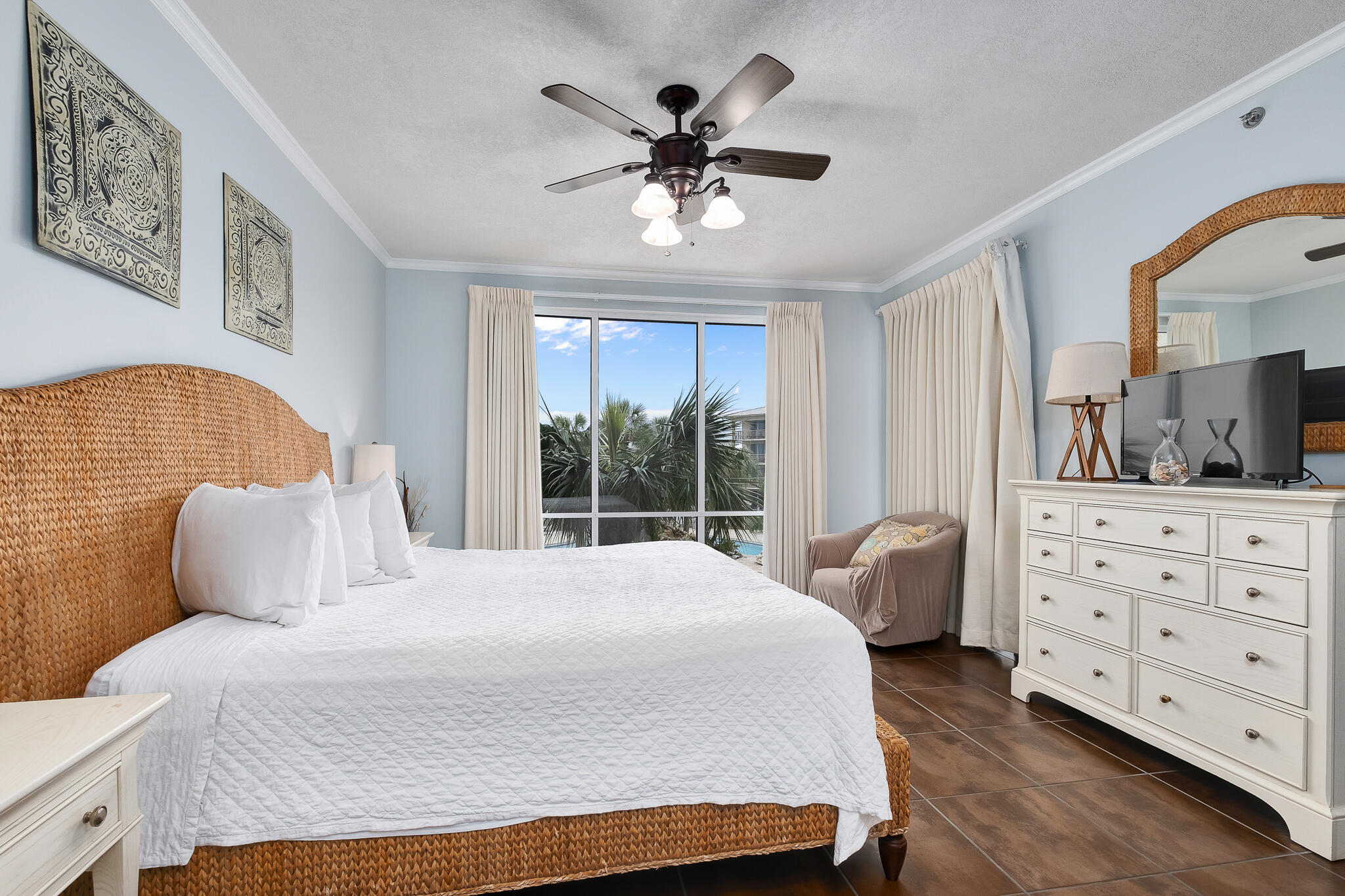 10254 East County Highway, Unit 312 Inlet Beach, FL 32461 - Photo 19 of 36 a bedroom with a bed and a dresser