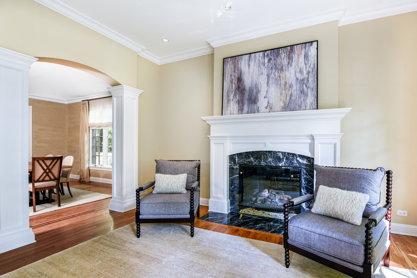 102 Church Road Winnetka, IL 60093 - Photo 9 of 42 a living room with furniture and a fireplace