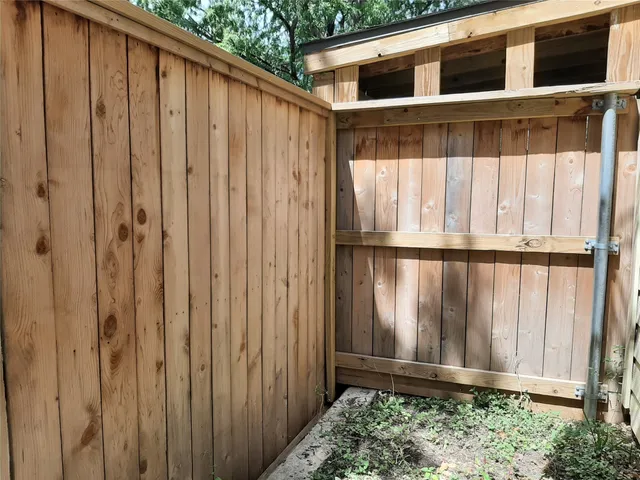 a view of wooden balcony