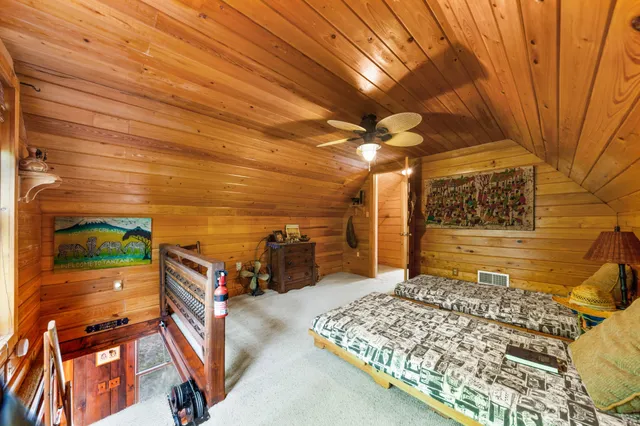 a view of a lake from a yard