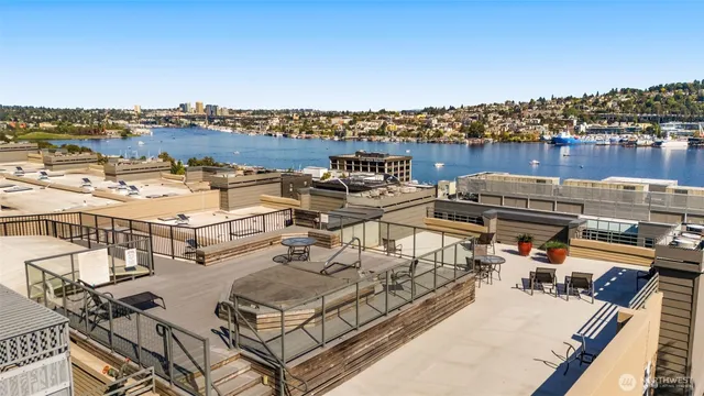 a view of a terrace with sitting area