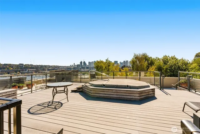 a outdoor view with a sitting space