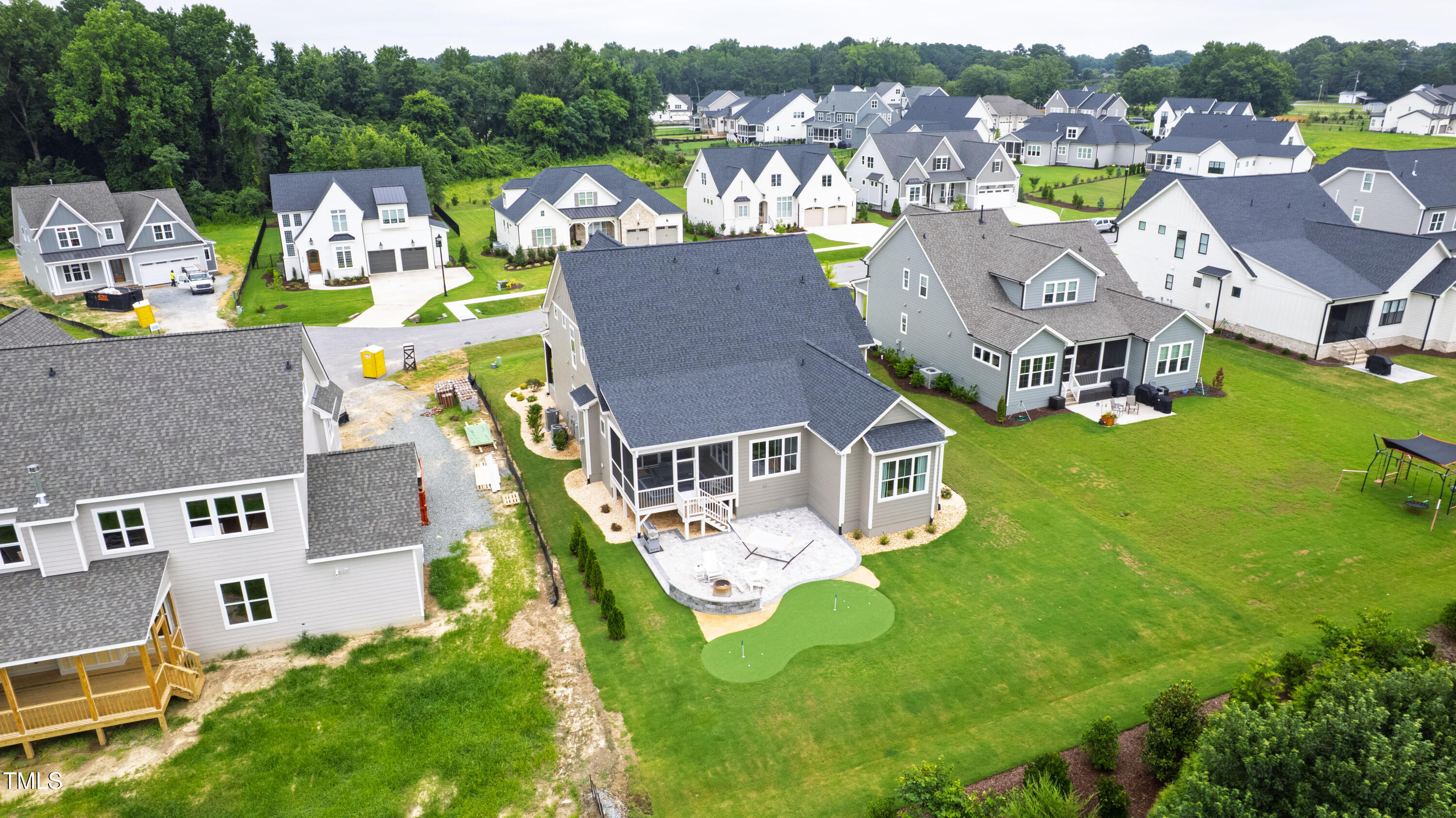 912 Lily Claire Lane Fuquay-Varina, NC 27526 - Photo 58 of 64 an aerial view of multiple houses with yard
