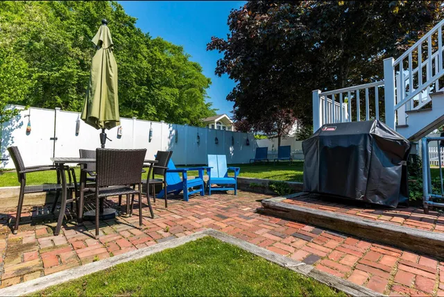 a view of a backyard with a garden