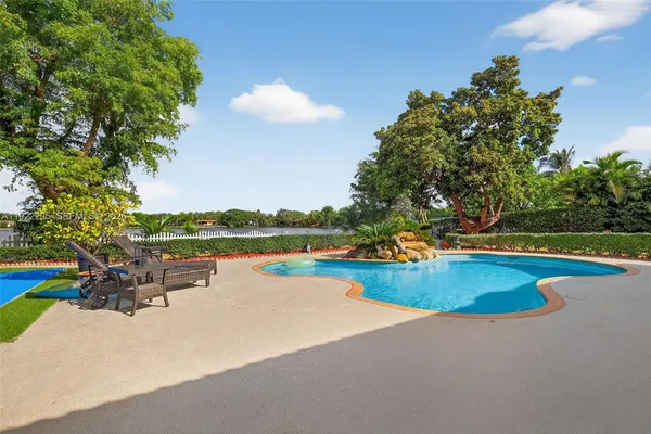 a living room with furniture