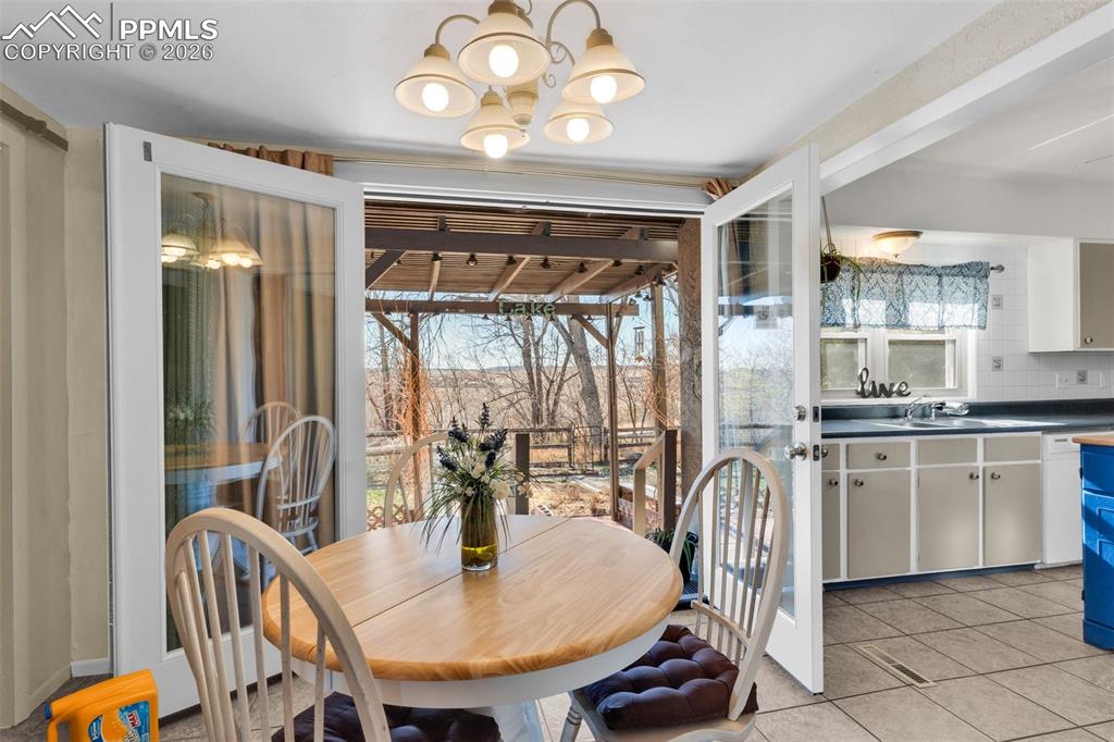 5796 County Rd CC108 Colorado City, CO 81019 - Photo 15 of 48 a kitchen with stainless steel appliances granite countertop a stove and a dining table with kitchen view