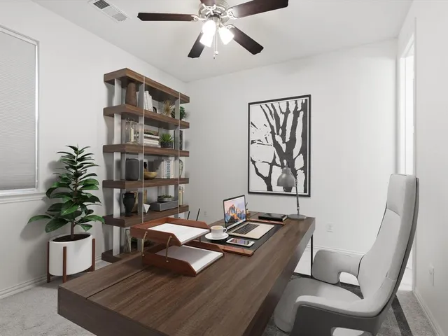 a living room with furniture and window