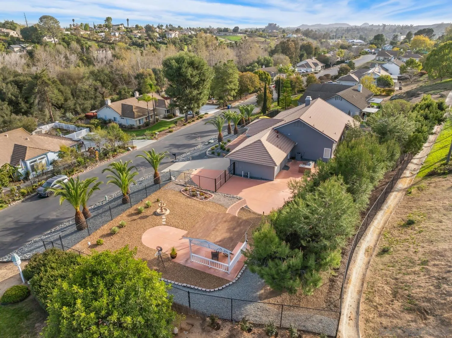1783 Palomares Road Fallbrook, CA 92028 - Photo 36 of 40 an aerial view of a house with yard swimming pool and lake view