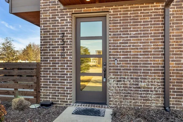 a view of a door with a window