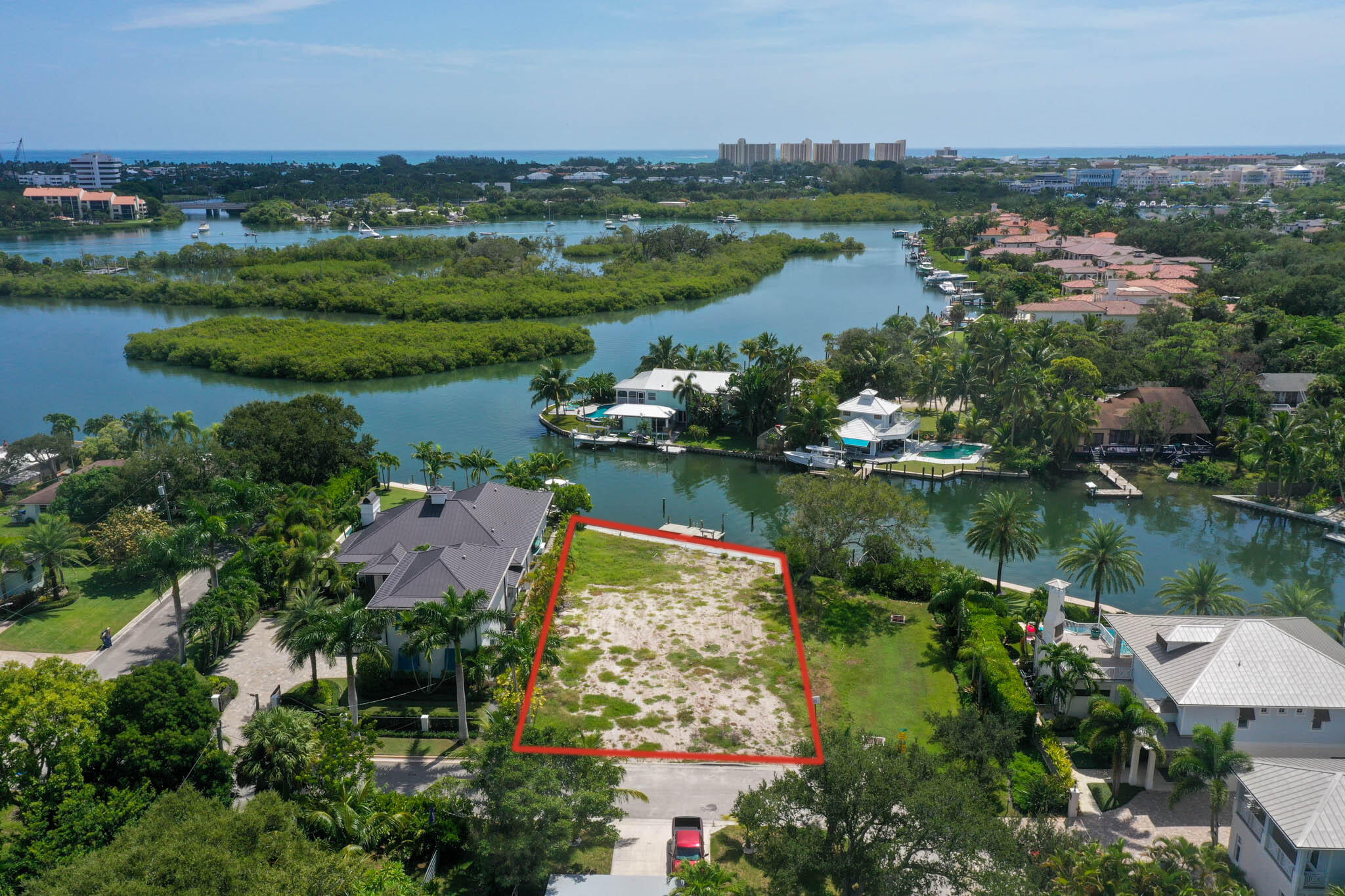 601 Waldemar Road Jupiter, FL 33477 - Photo 6 of 19 an aerial view of residential houses with outdoor space and lake view