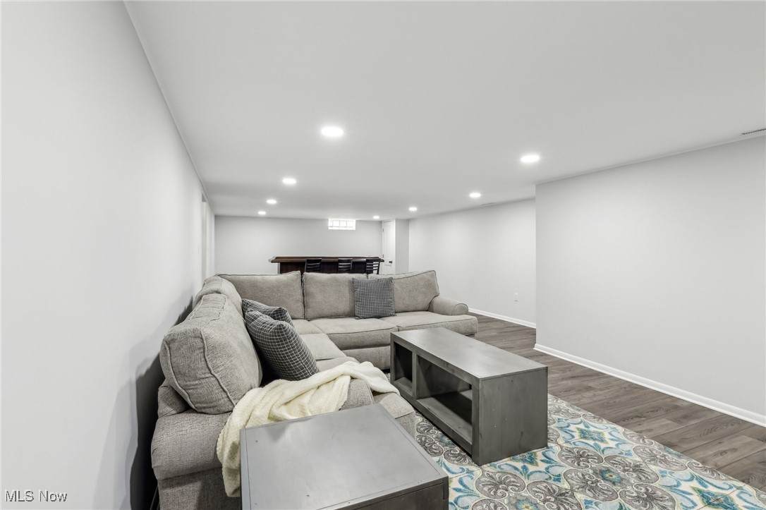 6325 Ranchview Drive Independence, OH 44131 - Photo 23 of 35 Living room with recessed lighting, baseboards, wood finished floors, and pool table