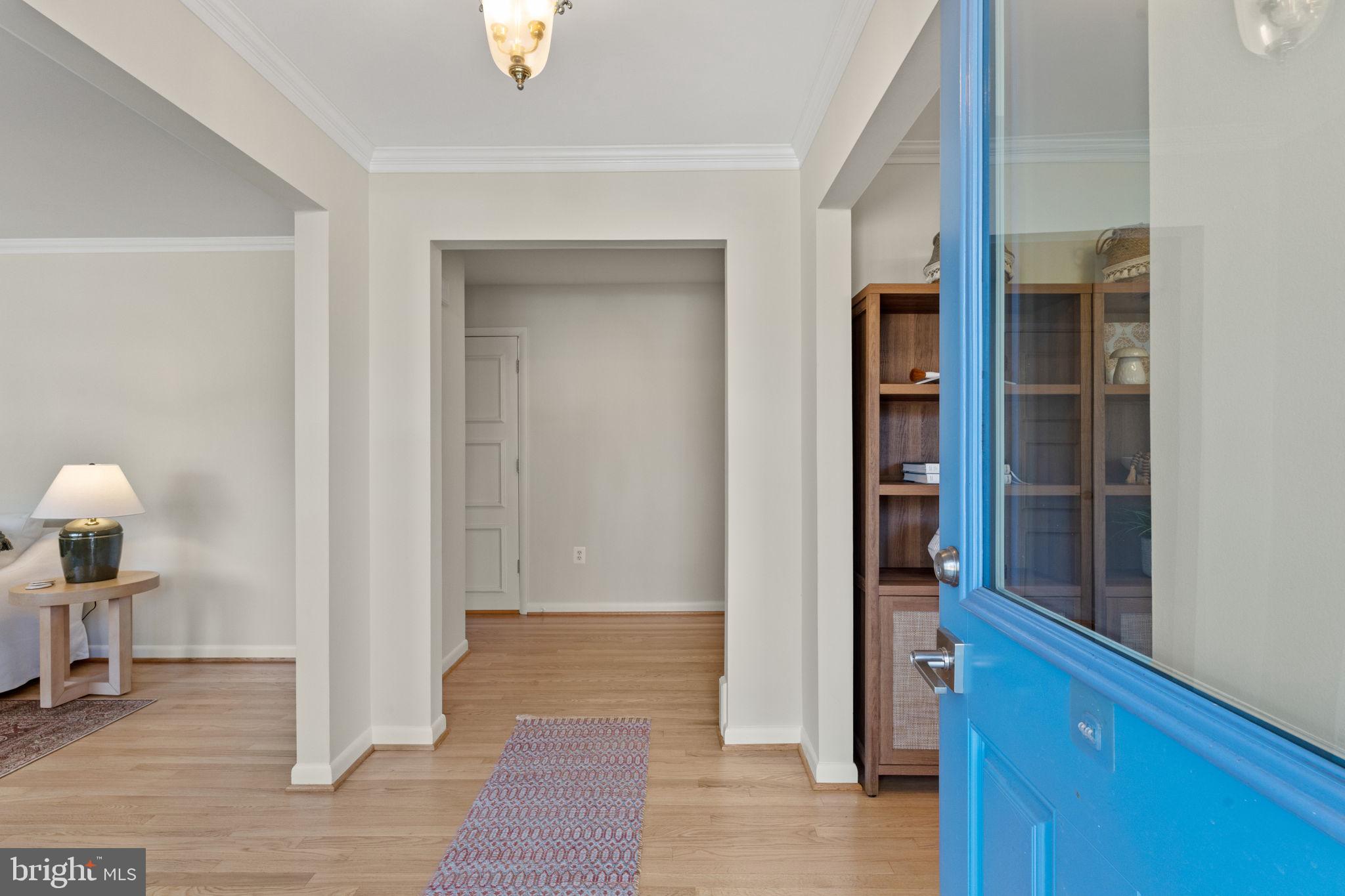 Enter & living room is on left & office on right.