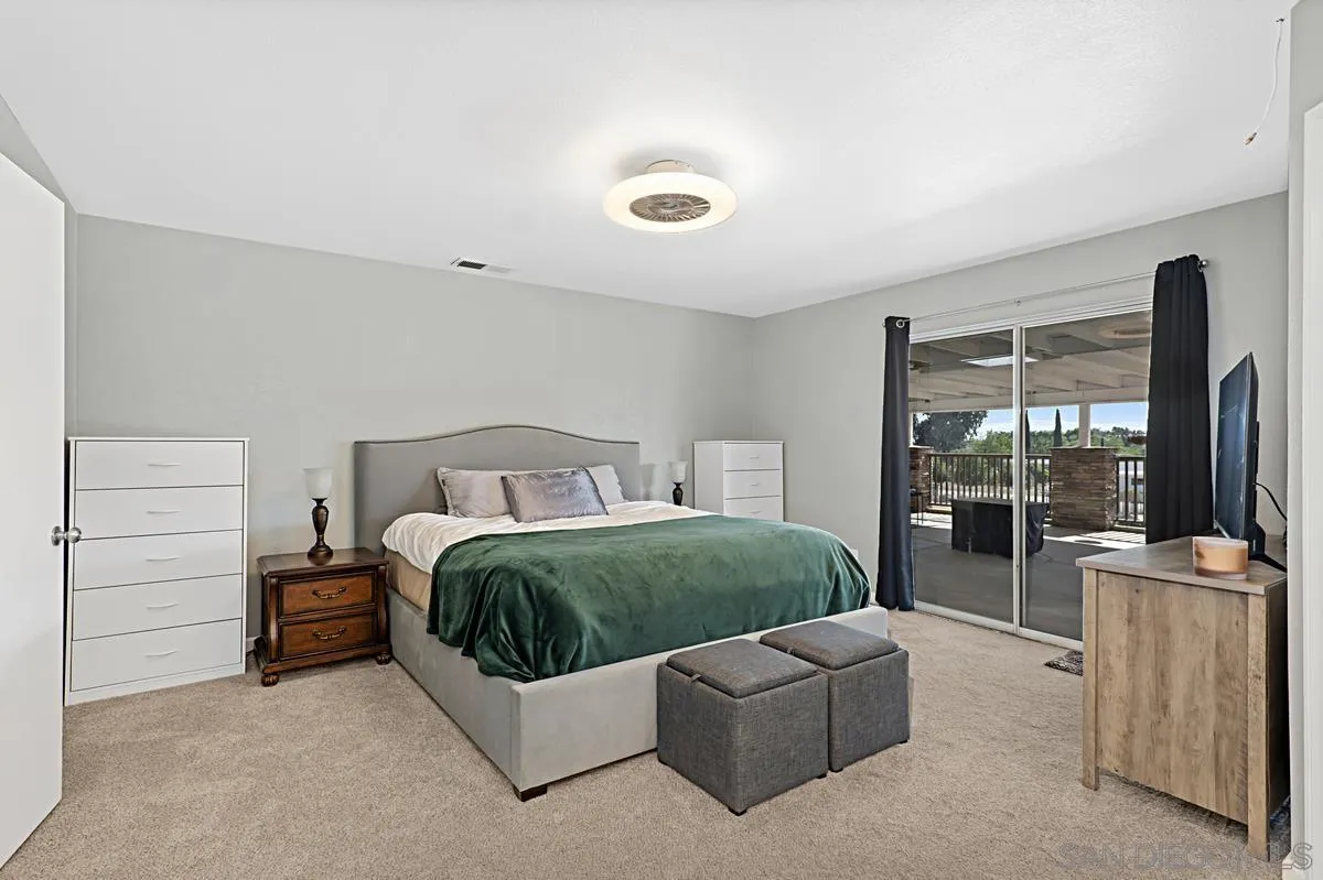 821 Steffy Road Ramona, CA 92065 - Photo 22 of 35 a spacious bedroom with a bed and large window
