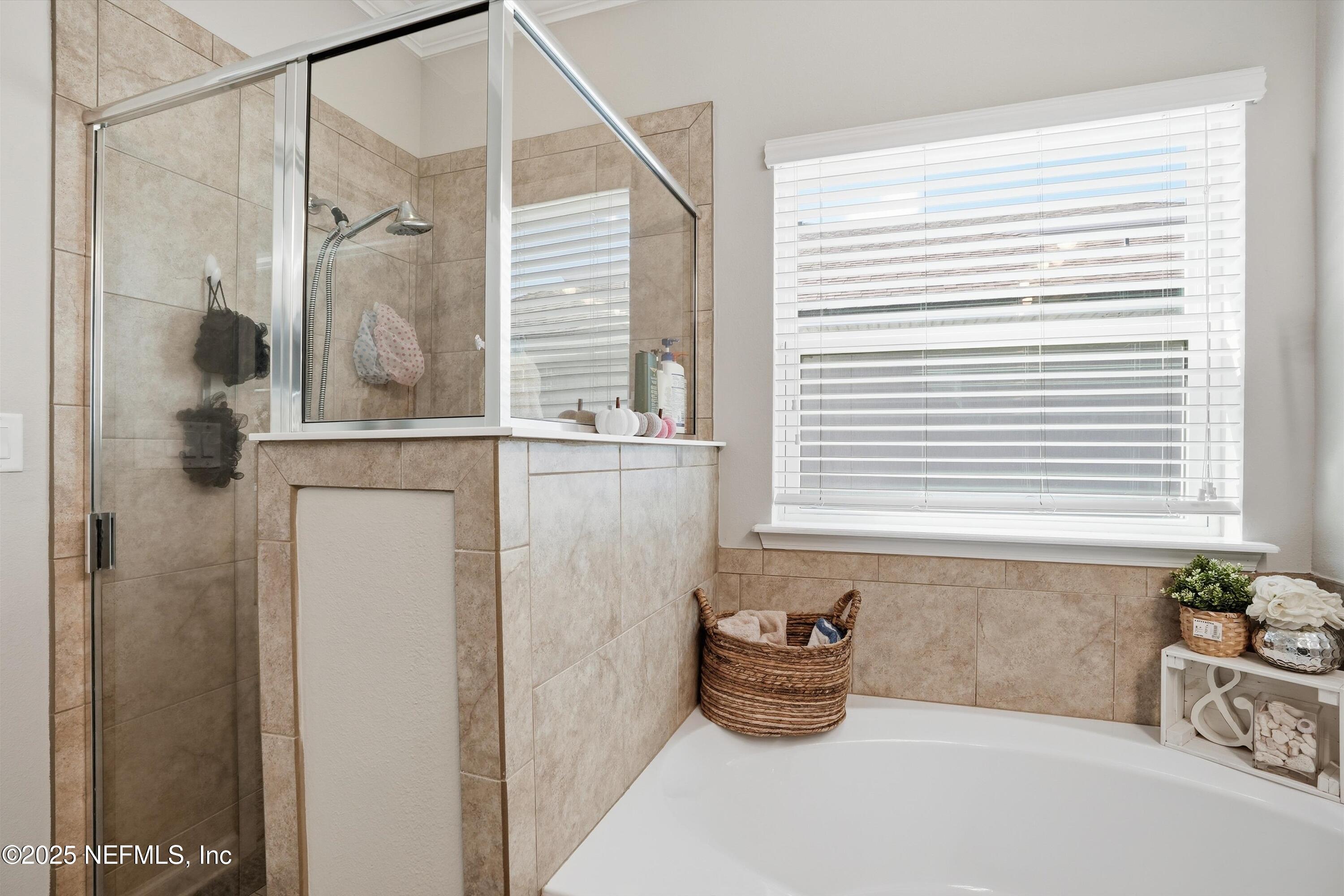 3884 Hammock Bluff Drive Jacksonville, FL 32226 - Photo 21 of 34 a bathroom with a tub and window