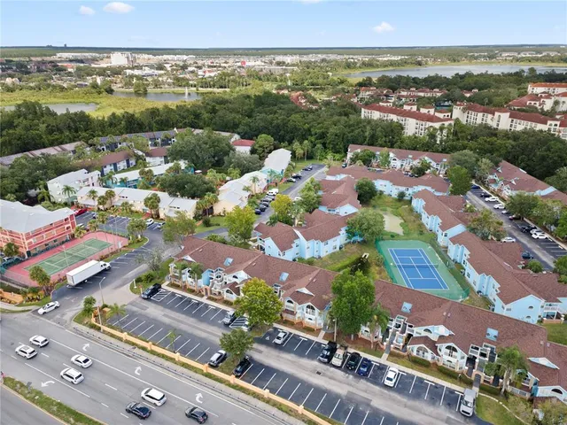 an aerial view of a city