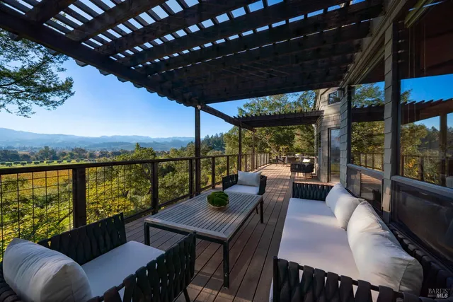 a view of a patio with swimming pool
