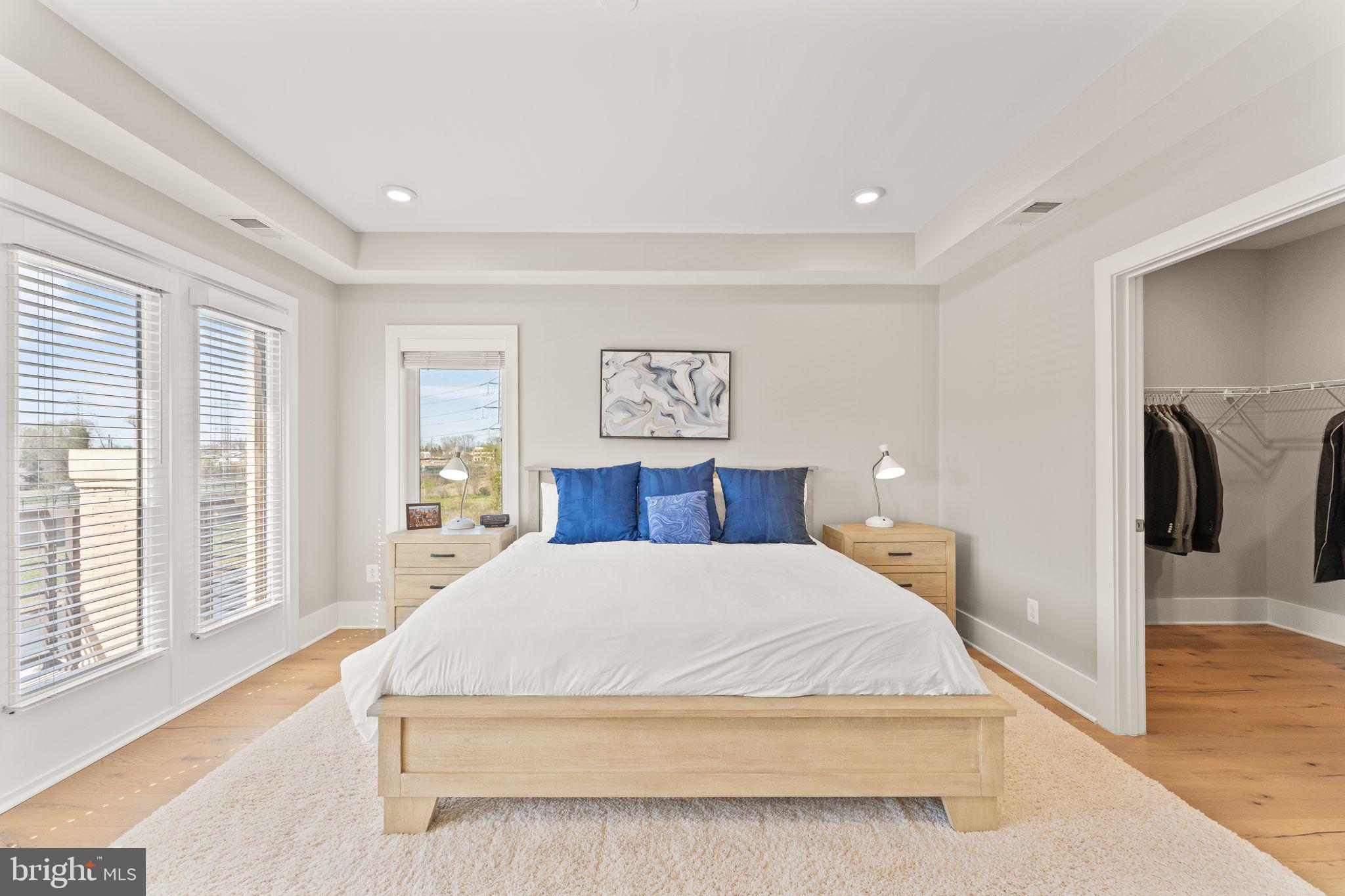 20052 Old Line Terrace Ashburn, VA 20147 - Photo 28 of 67 a bedroom with a large bed and a large mirror