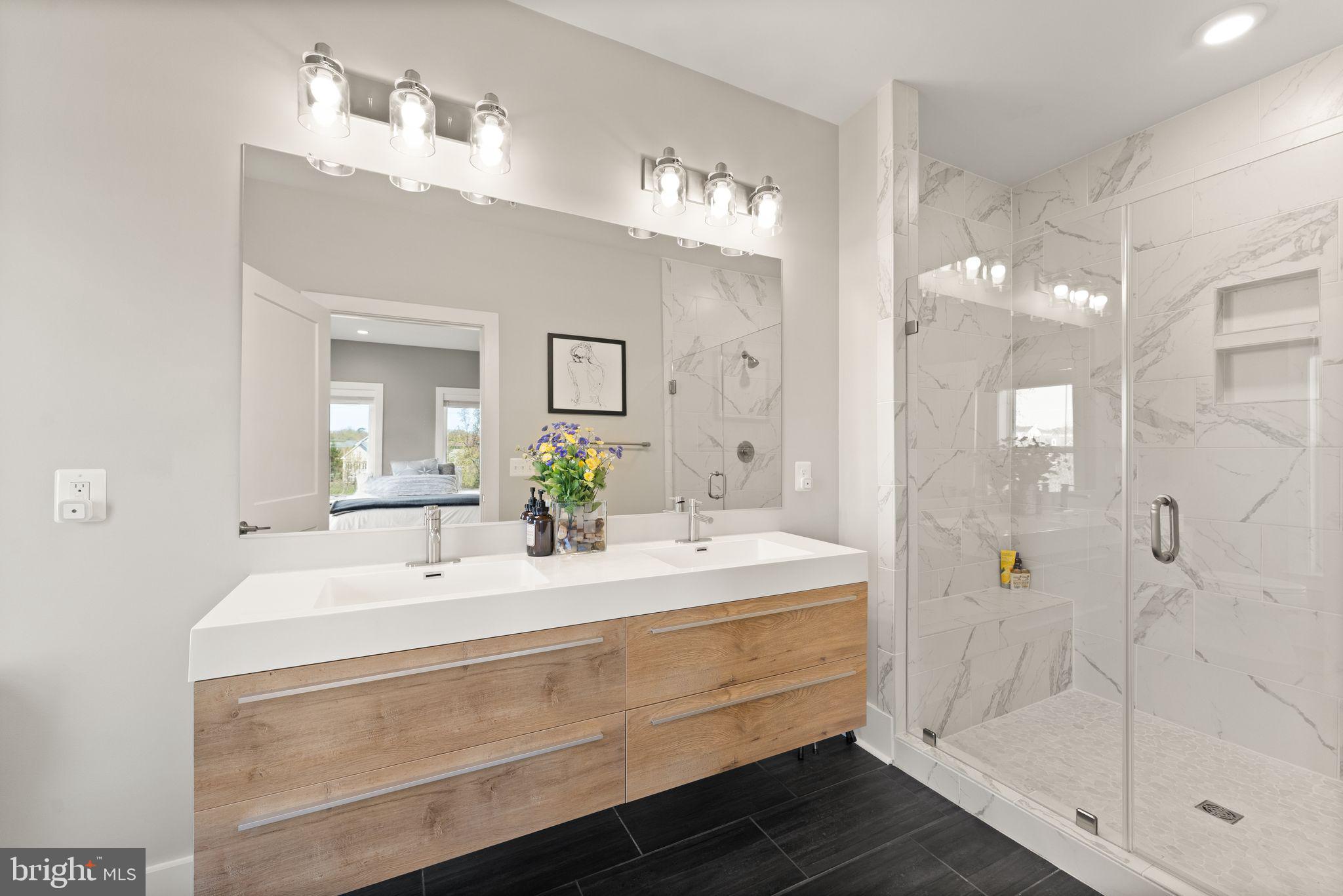 20052 Old Line Terrace Ashburn, VA 20147 - Photo 40 of 67 Designer spa bathroom, floating vanity, frameless.