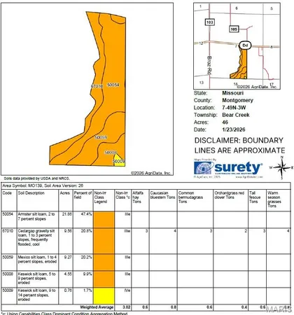 $506,000 | 0 Hwy Dd (46 /- Ac) Tract F Bellflower Mo 63333, Bellflower, MO 63333