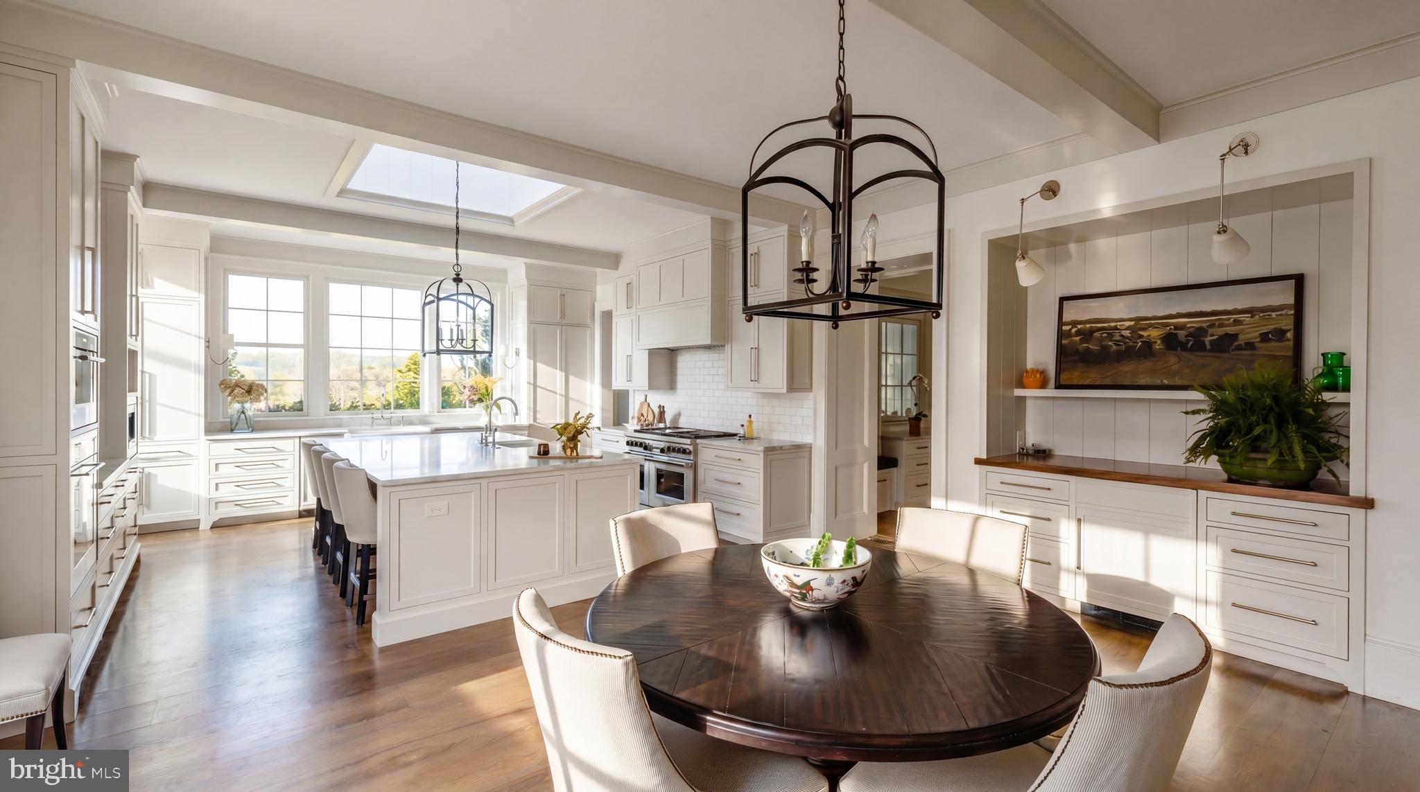 7316 Old Carters Mill Road The Plains, VA 20198 - Photo 13 of 50 a dining table with wooden floor and kitchen view