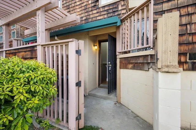 a view of front door of house