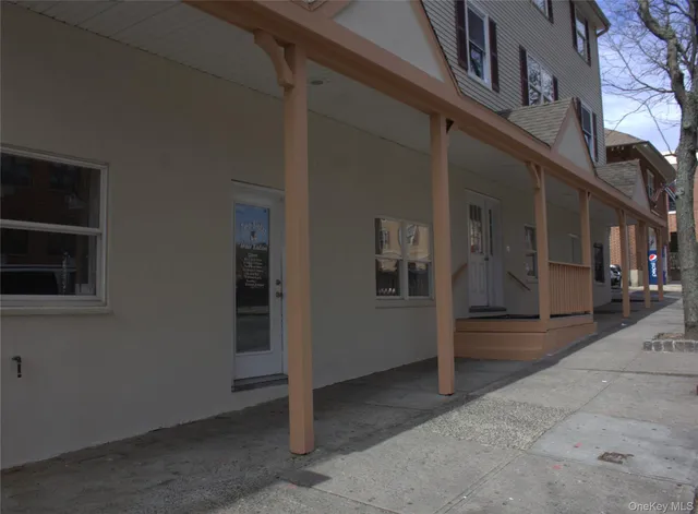 a view of a building along the street