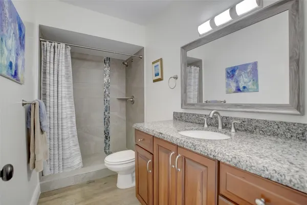 a bathroom with a shower