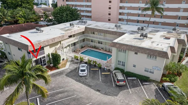 an aerial view of a house