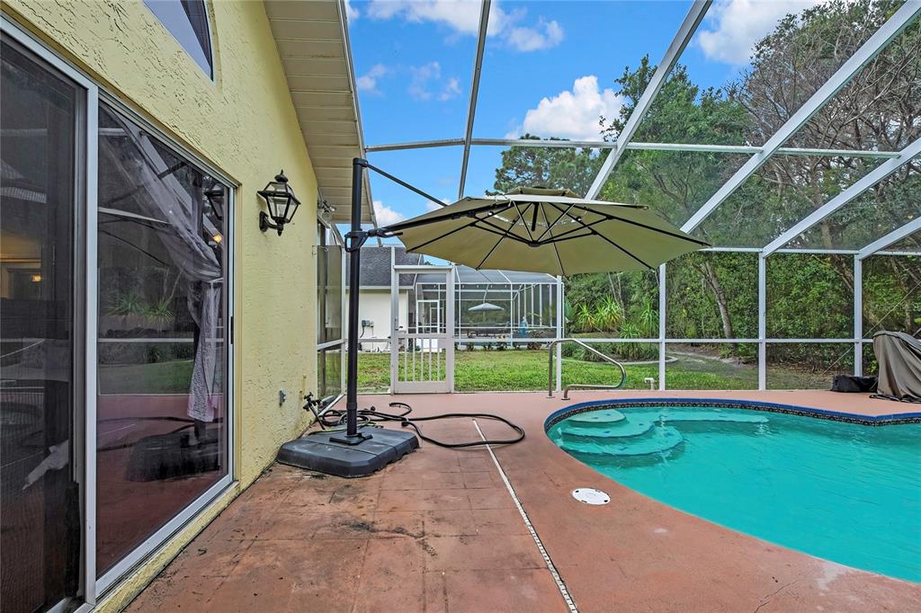 46 Greentree Street Homosassa, FL 34446 - Photo 32 of 49 a view of a backyard with swimming pool and porch