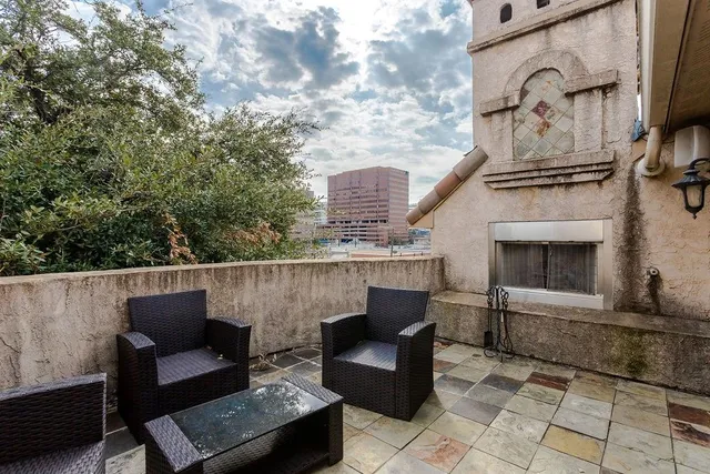 a view of a couches in a patio