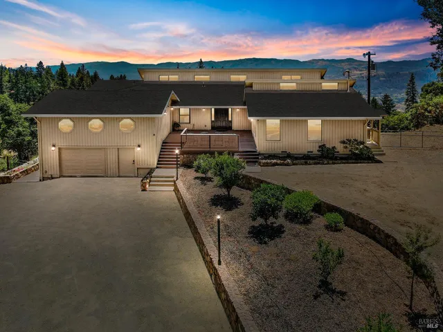 a view of a terrace with yard