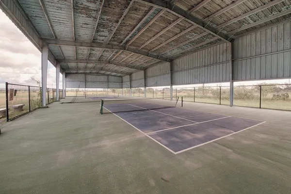 a view of a indoor basketball court
