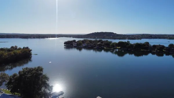 a view of lake and mountain