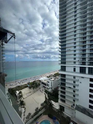 a view of a lake with a building