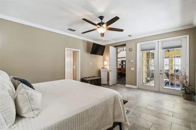 a living room with large windows