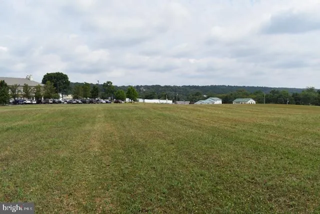a view of a field of grass and trees