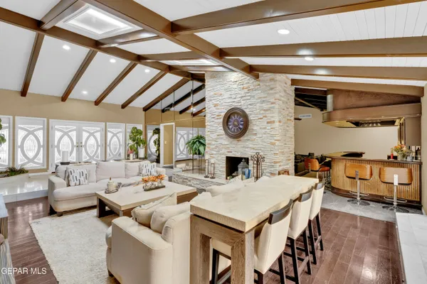 a living room with furniture