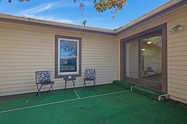 a view of an outdoor sitting space