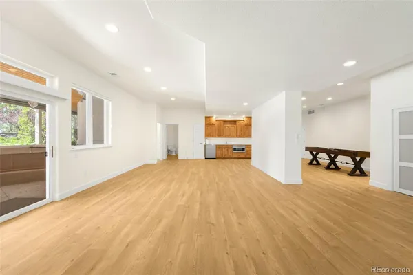 a view of a livingroom with a flat screen tv