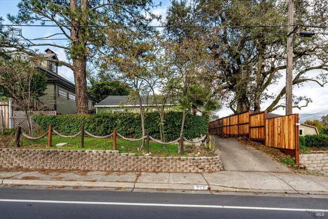 a view of a backyard