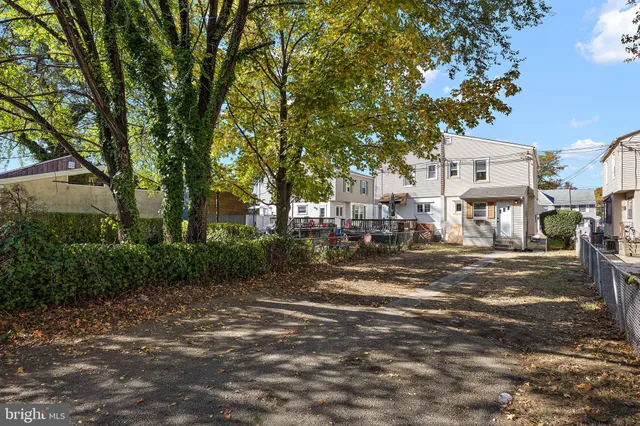 a view of city street with a large tree