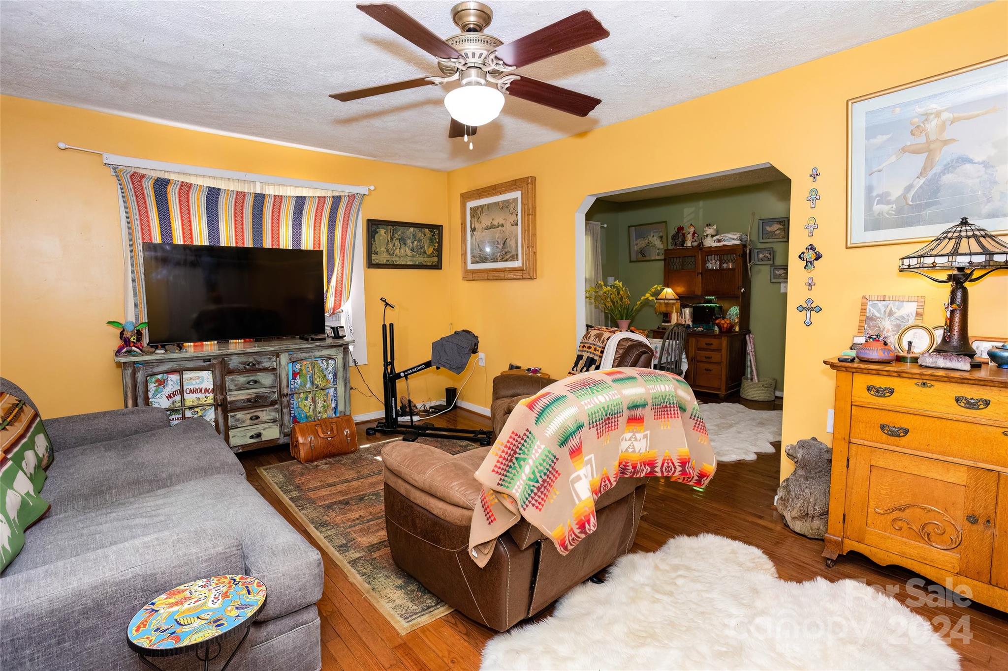3786 Broad Street Clyde, NC 28721 - Photo 6 of 48 a bedroom with furniture and a flat screen tv