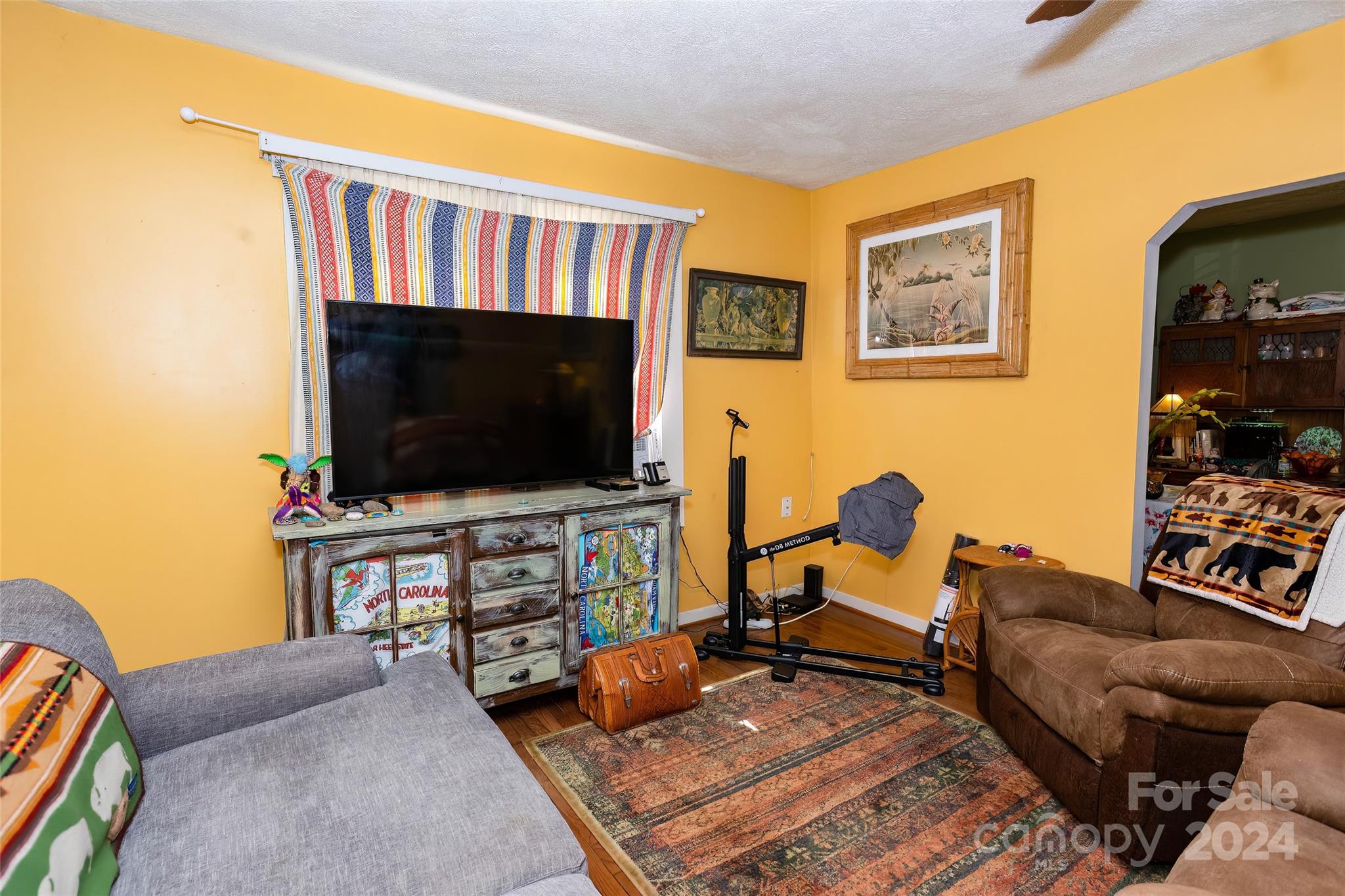 3786 Broad Street Clyde, NC 28721 - Photo 8 of 48 a living room with furniture and a flat screen tv