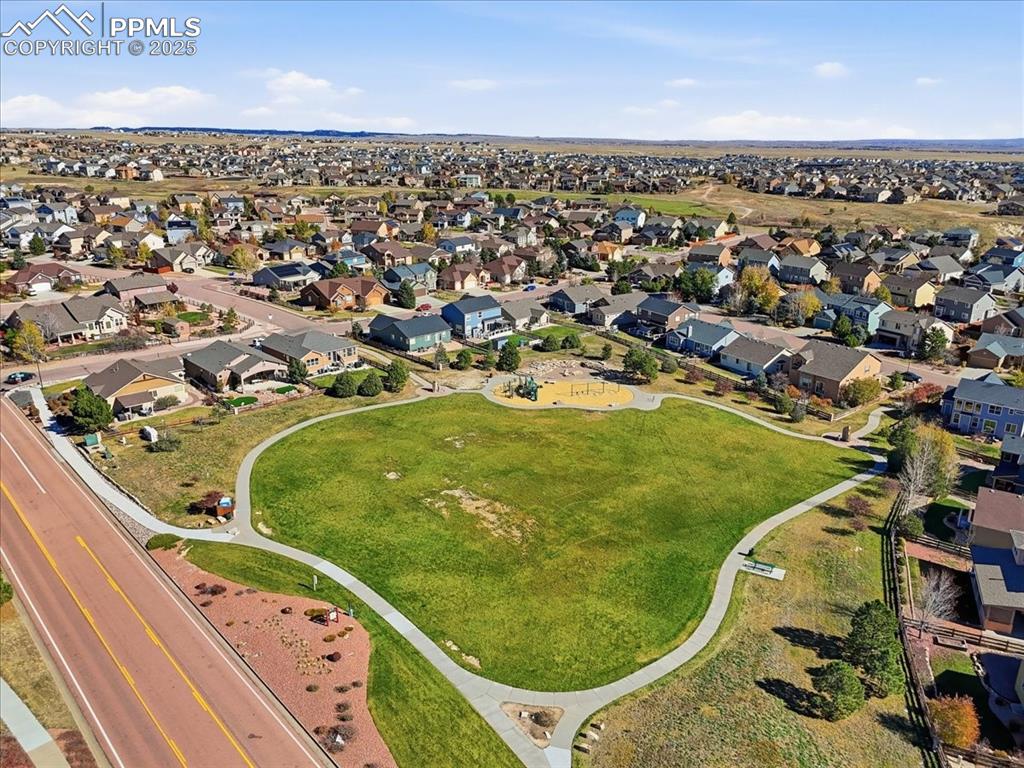 12114 Sleeping Bear Road Peyton, CO 80831 - Photo 47 of 47 an aerial view of residential houses with outdoor space