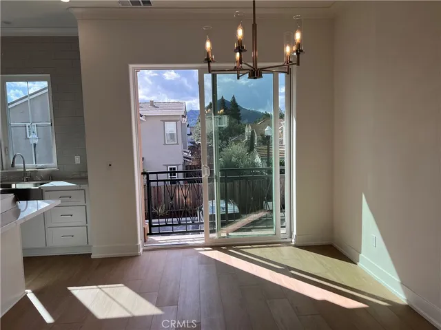 a view of lobby with a hallway