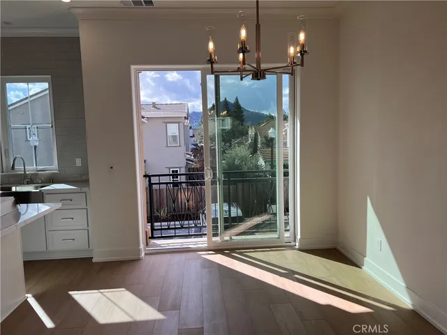 a view of lobby with a hallway