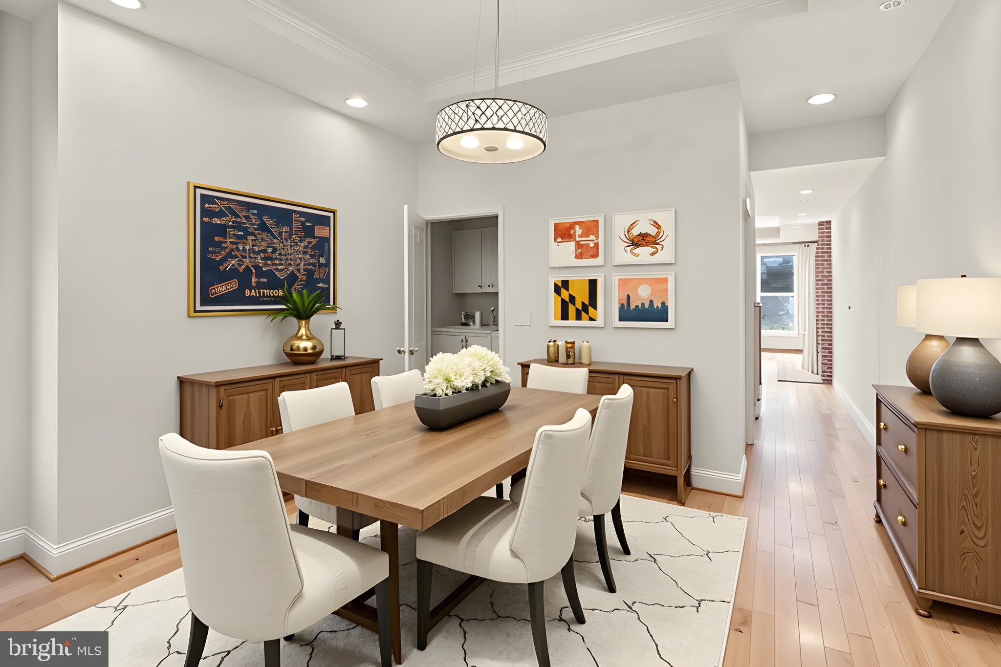 722 Lennox Street Baltimore, MD 21217 - Photo 13 of 52 a view of a dining room with furniture and wooden floor