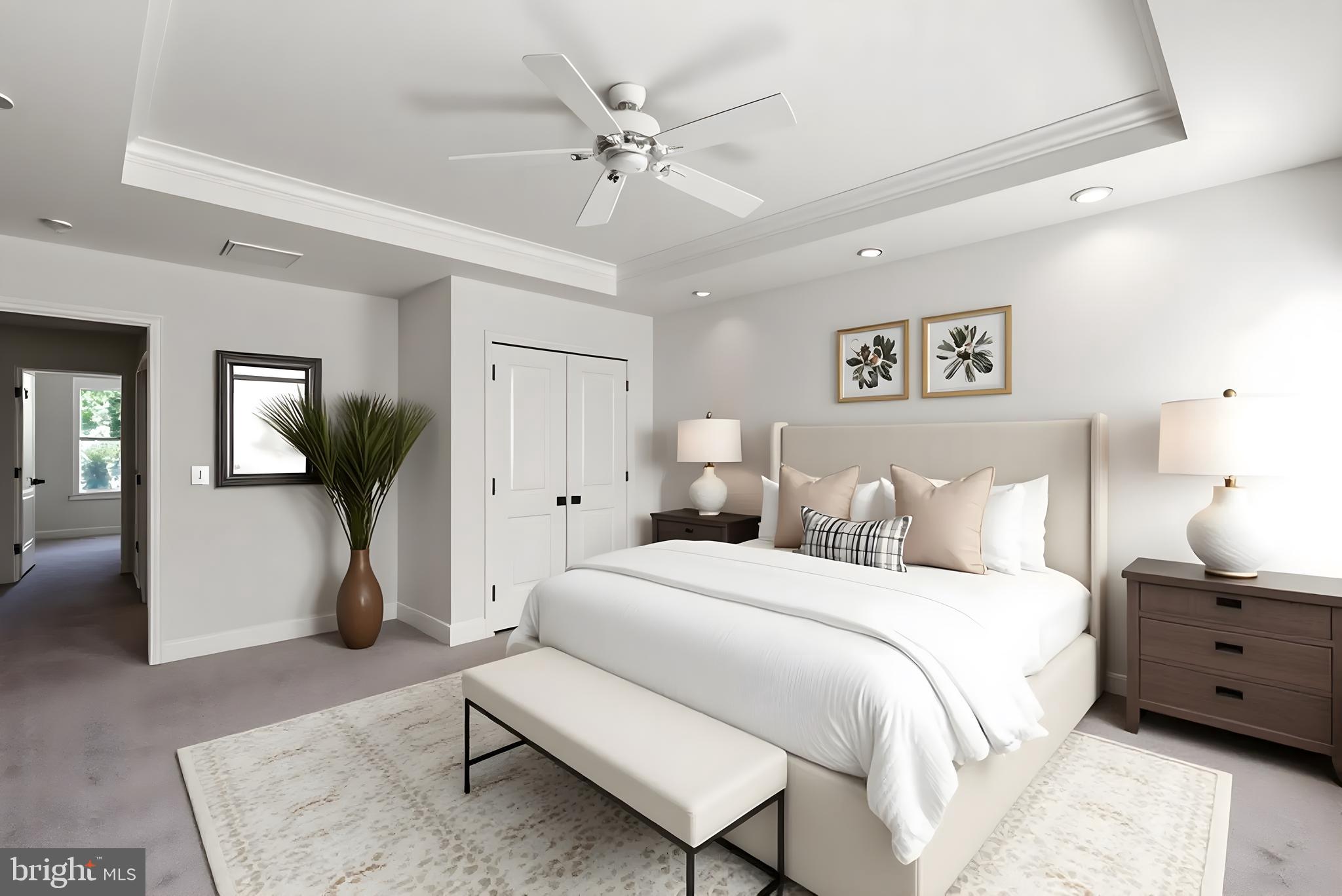 722 Lennox Street Baltimore, MD 21217 - Photo 23 of 52 a bedroom with a bed and a chandelier