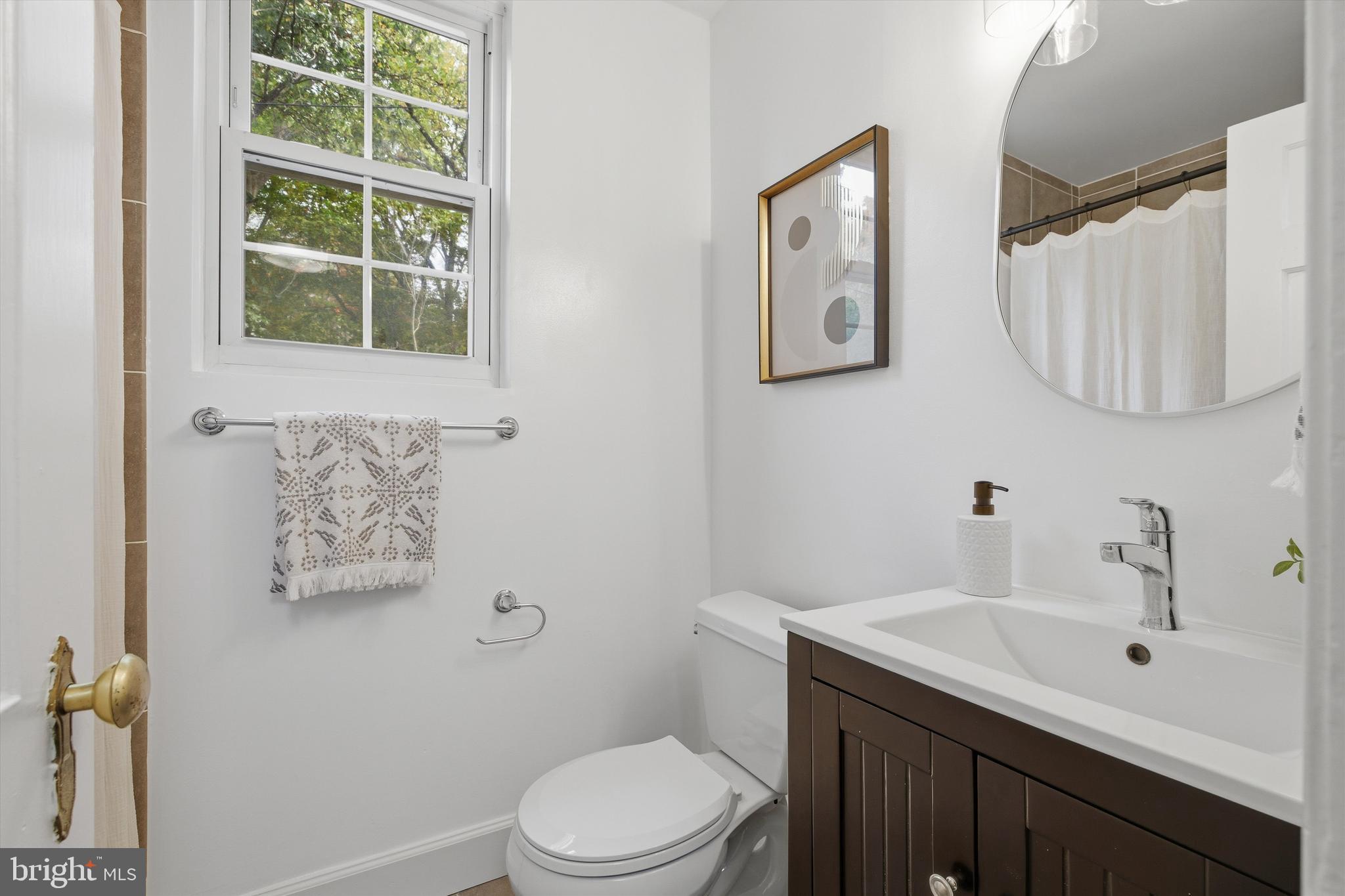 1909 North Rhodes Street, Unit 25 Arlington, VA 22201 - Photo 13 of 16 a bathroom with a sink mirror and a toilet